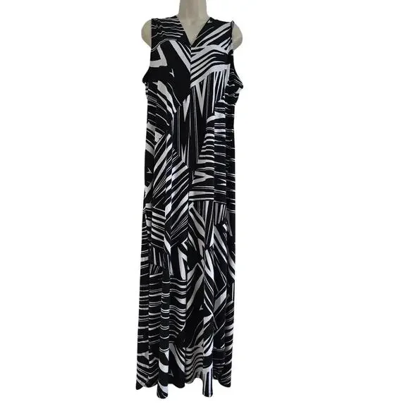 Tommy Bahama Oliana Hawaiian Maxi Dress Size XL Jersey V-neck Side Slit Resort - Picture 2 of 9